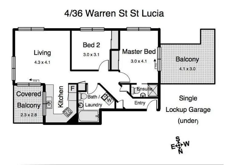 Floorplan of Homely unit listing, 4/36 Warren Street, St Lucia QLD 4067