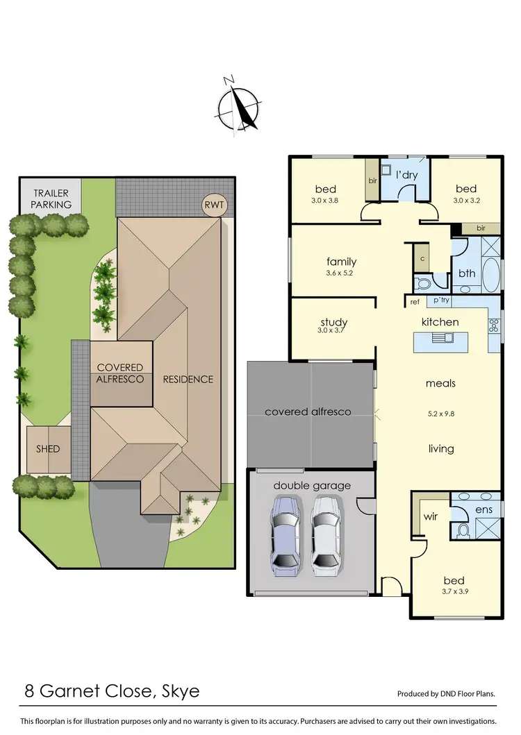 Floorplan of Homely house listing, 8 Garnet Close, Skye VIC 3977