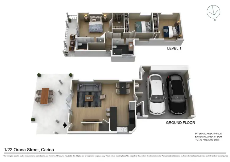 Floorplan of Homely townhouse listing, 1/22 Orana Street, Carina QLD 4152