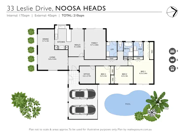 Floorplan of Homely house listing, 33 Leslie Drive, Noosa Heads QLD 4567