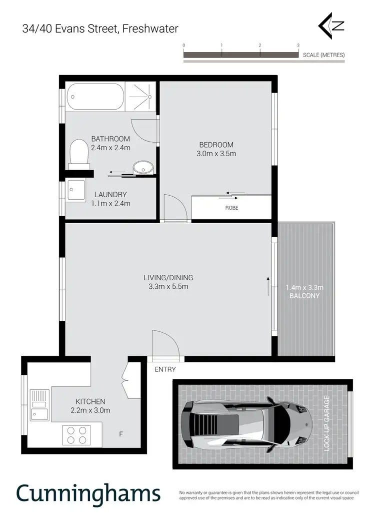 Floorplan of Homely unit listing, 34/40 Evans Street, Freshwater NSW 2096