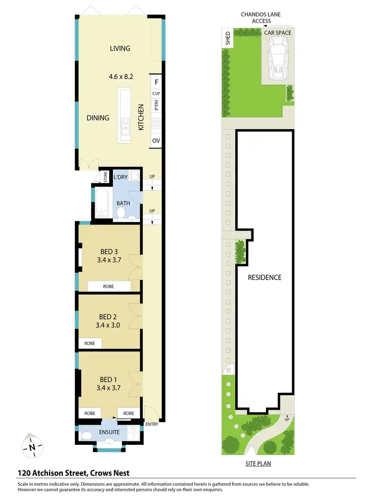 Floorplan of Homely semi-detached listing, 120 Atchison Street, Crows Nest NSW 2065