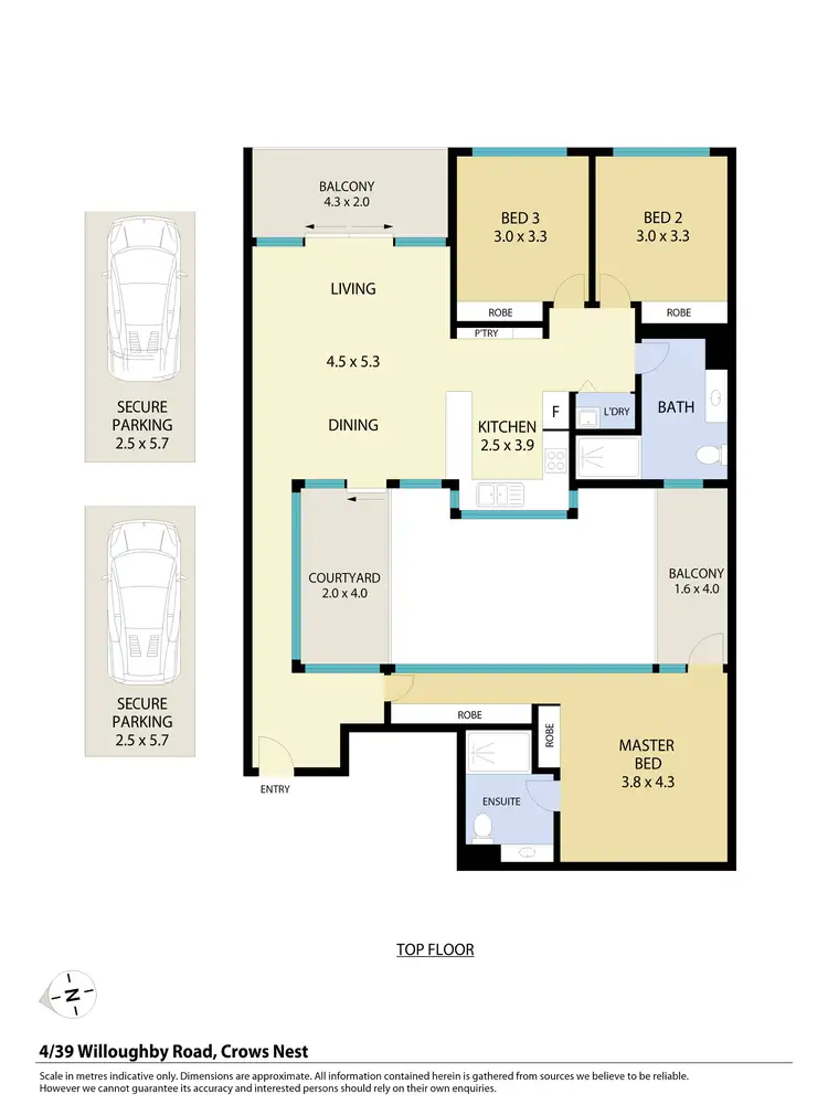 Floorplan of Homely apartment listing, 4/39 Willoughby Road, Crows Nest NSW 2065