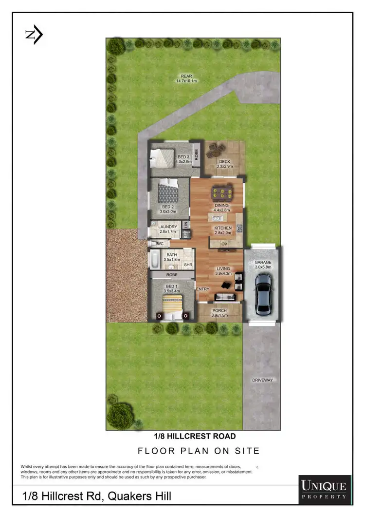Floorplan of Homely villa listing, 1/8 Hillcrest Road, Quakers Hill NSW 2763
