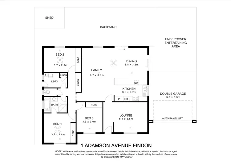 Floorplan of Homely house listing, 1 Adamson Avenue, Findon SA 5023