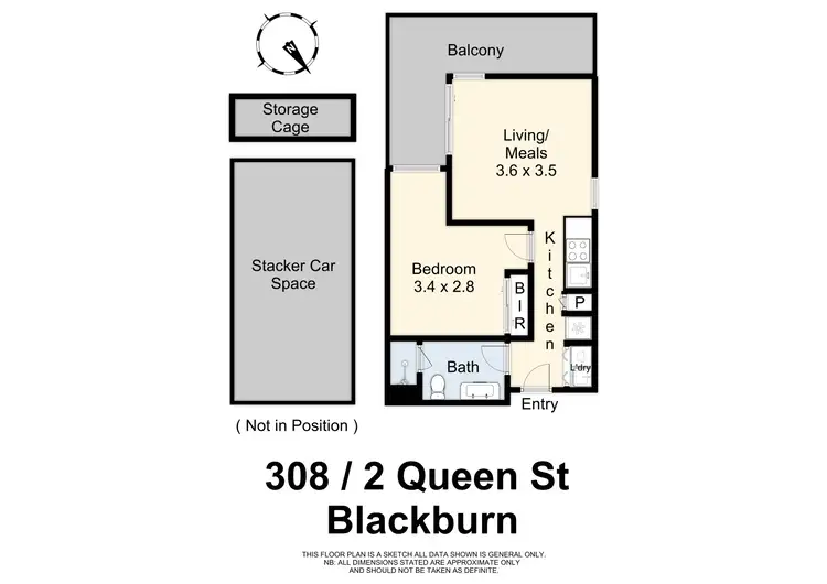 Floorplan of Homely apartment listing, 308/2 Queen Street, Blackburn VIC 3130
