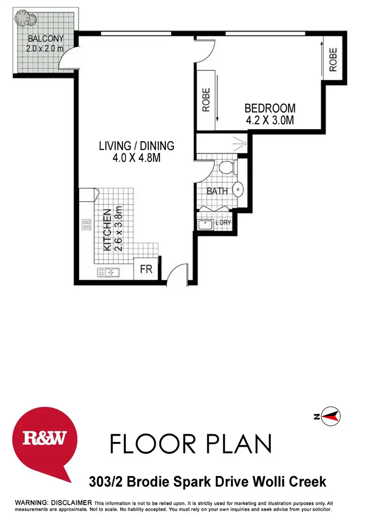 Floorplan of Homely apartment listing, 303/2 Brodie Spark Drive, Wolli Creek NSW 2205