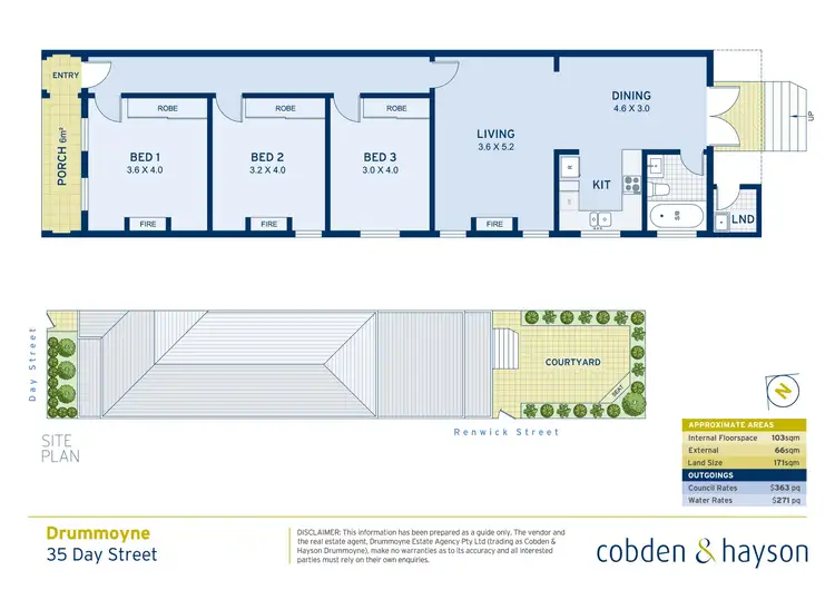 Floorplan of Homely semi-detached listing, 35 Day Street, Drummoyne NSW 2047