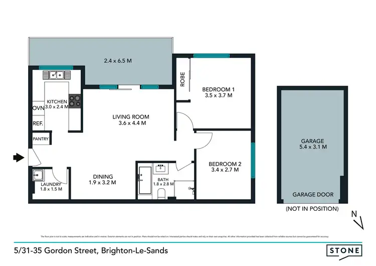 Floorplan of Homely apartment listing, 5/31-35 Gordon Street, Brighton-le-sands NSW 2216