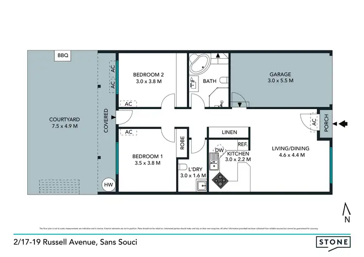 Floorplan of Homely villa listing, 2/17-19 Russell Avenue, Sans Souci NSW 2219