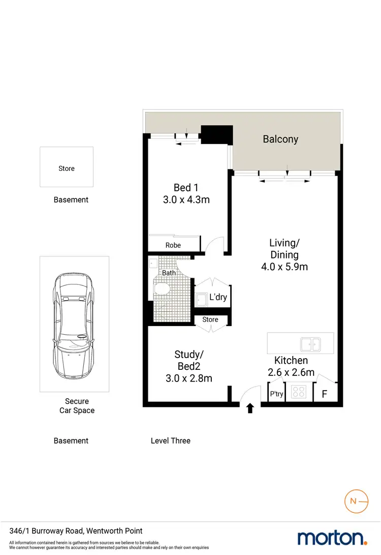 Floorplan of Homely apartment listing, 346/1E Burroway Road, Wentworth Point NSW 2127