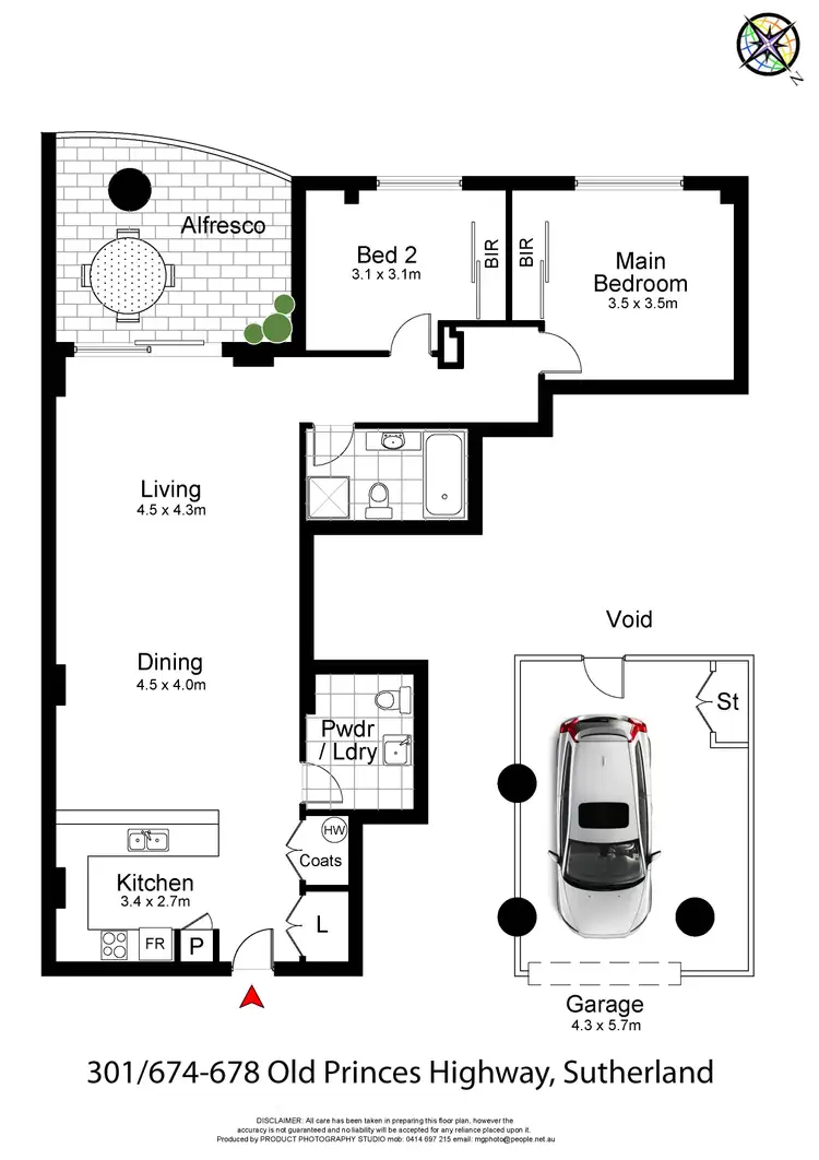 Floorplan of Homely apartment listing, 301/674-678 Old Princes Highway, Sutherland NSW 2232
