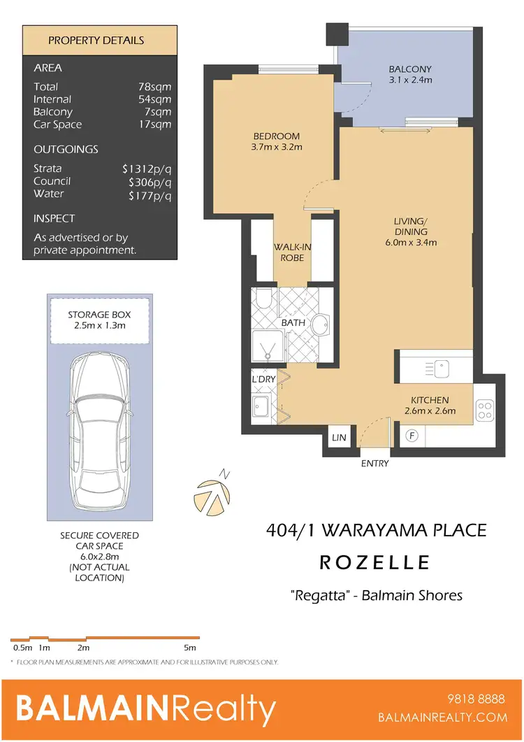 Floorplan of Homely apartment listing, 404/1 Warayama Place, Rozelle NSW 2039