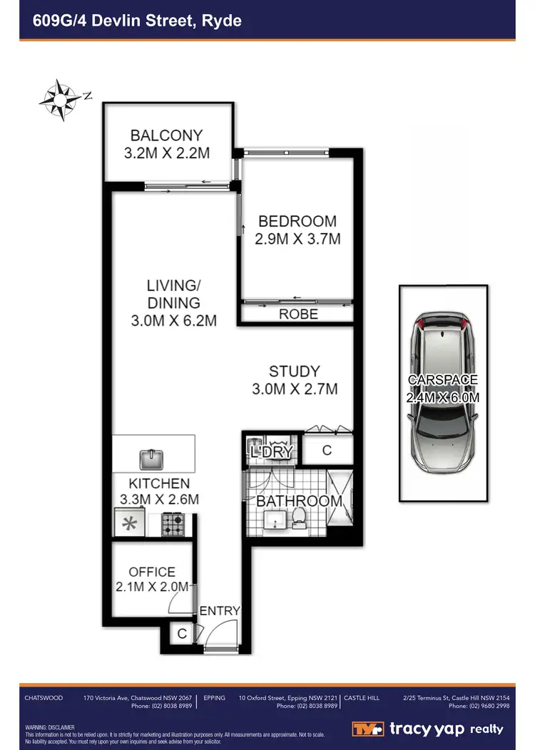 Floorplan of Homely apartment listing, 609G/4 Devlin Street, Ryde NSW 2112