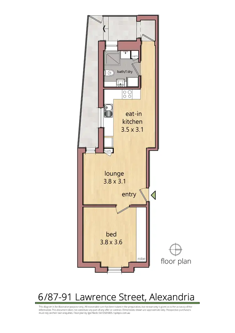 Floorplan of Homely unit listing, 6/87-91 Lawrence Street, Alexandria NSW 2015