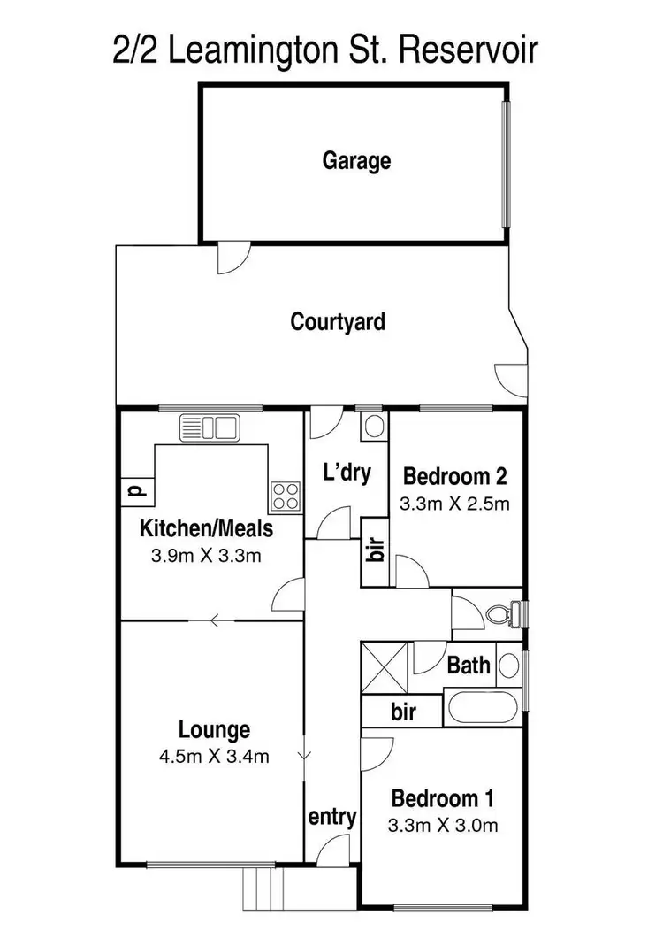 Floorplan of Homely unit listing, 2/2 Leamington Street, Reservoir VIC 3073