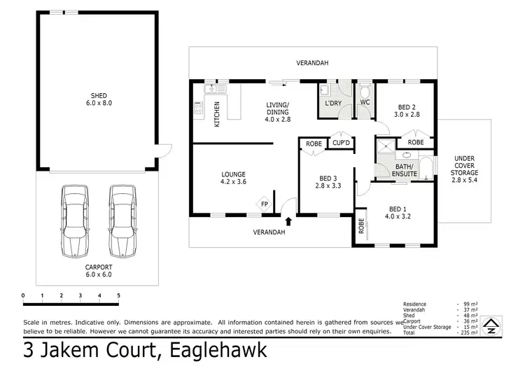 Floorplan of Homely house listing, 3 Jakem Court, Eaglehawk VIC 3556