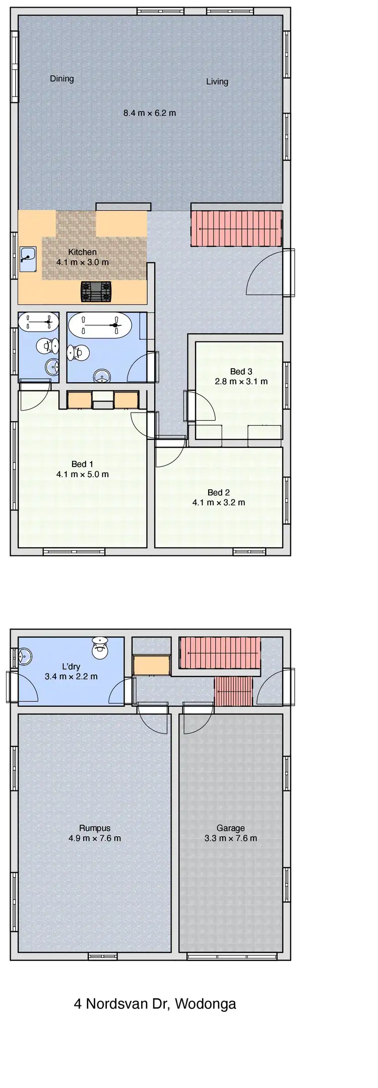 Floorplan of Homely house listing, 4 Nordsvan Drive, Wodonga VIC 3690