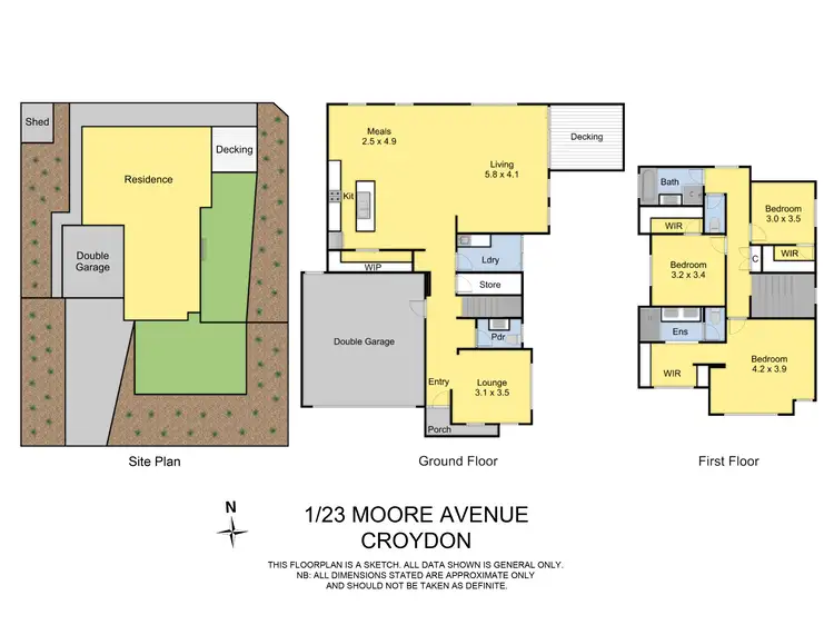 Floorplan of Homely townhouse listing, 1/23 Moore Avenue, Croydon VIC 3136
