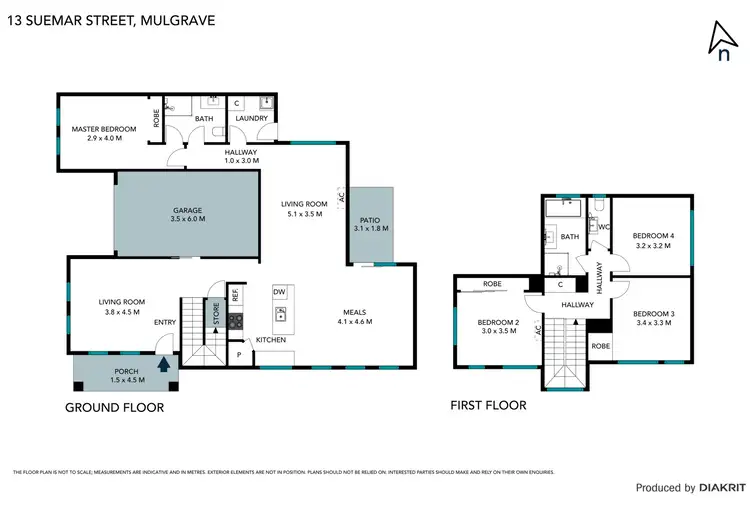 Floorplan of Homely townhouse listing, 13 Suemar Street, Mulgrave VIC 3170