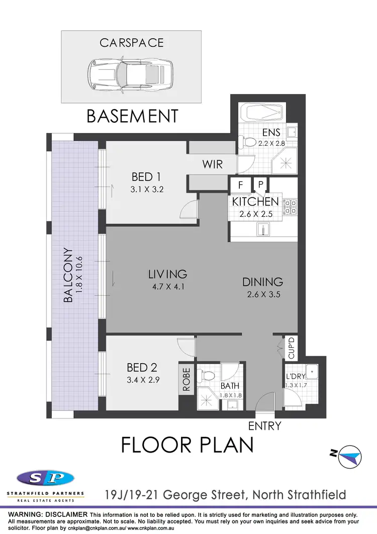 Floorplan of Homely apartment listing, 19J/19-21 George Street, North Strathfield NSW 2137