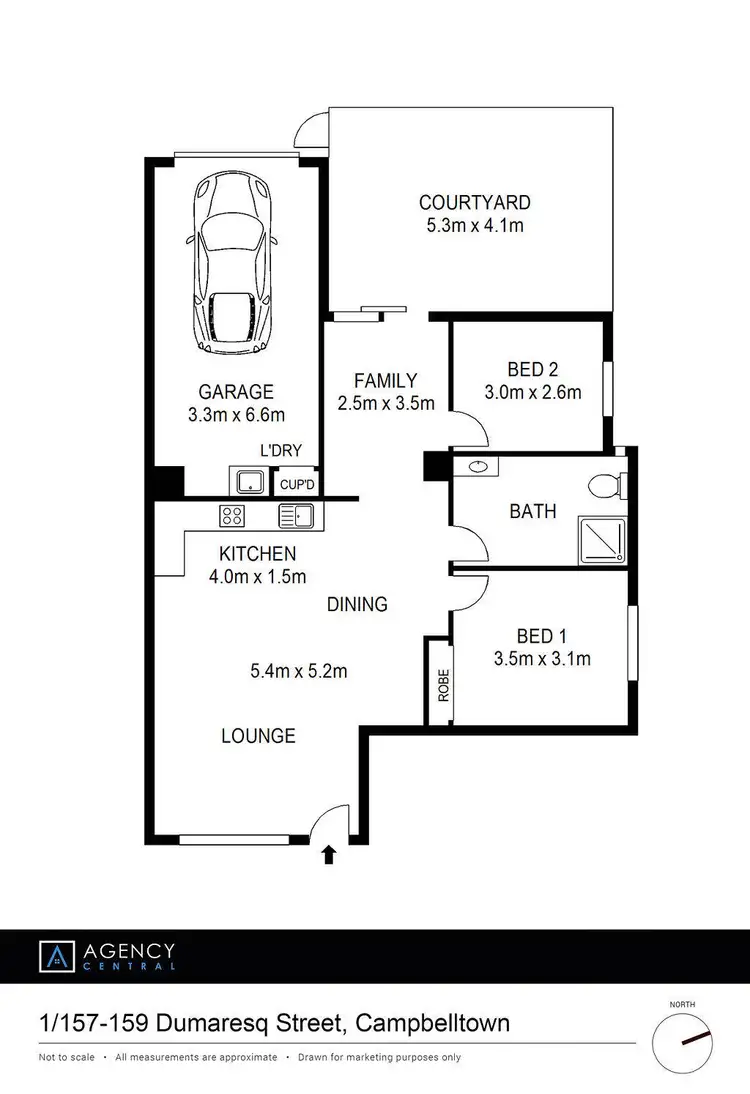 Floorplan of Homely unit listing, 1/157-159 Dumaresq Street, Campbelltown NSW 2560