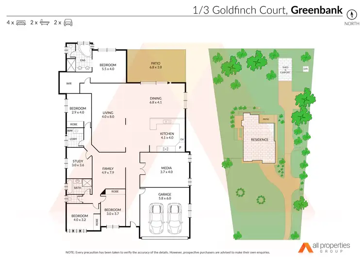 Floorplan of Homely house listing, 1-3 Goldfinch Court, Greenbank QLD 4124