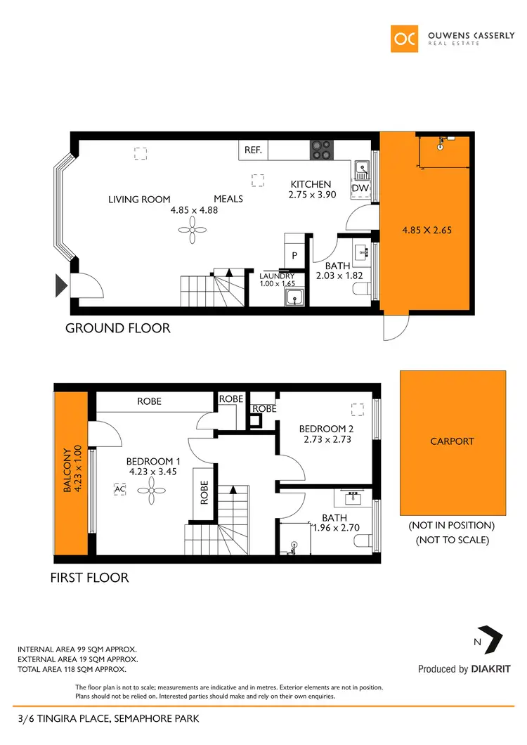 Floorplan of Homely townhouse listing, 3/6 Tingira Place, Semaphore Park SA 5019