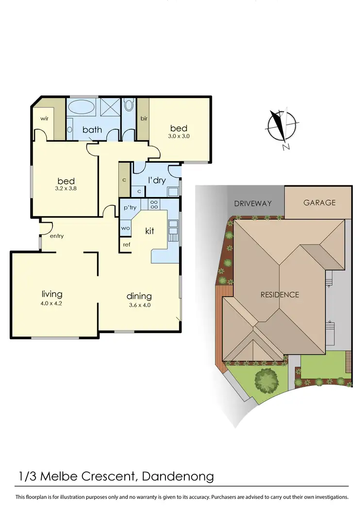 Floorplan of Homely unit listing, 1/3 Melbe Crescent, Dandenong VIC 3175