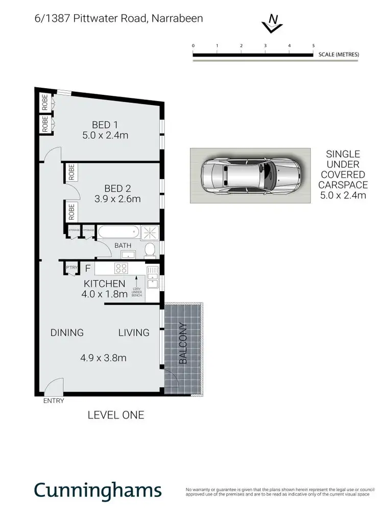 Floorplan of Homely unit listing, 6/1387 Pittwater Road, Narrabeen NSW 2101