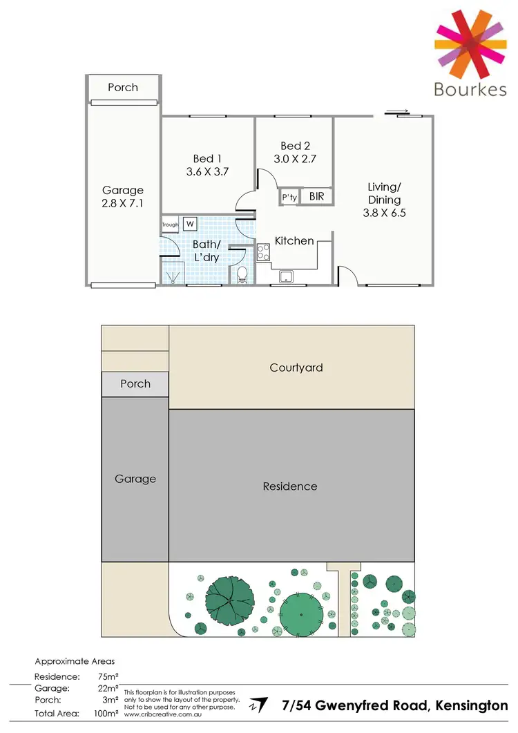 Floorplan of Homely villa listing, 7/54 Gwenyfred Road, Kensington WA 6151