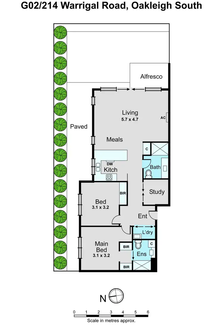 Floorplan of Homely unit listing, G02/214 Warrigal Road, Oakleigh South VIC 3167