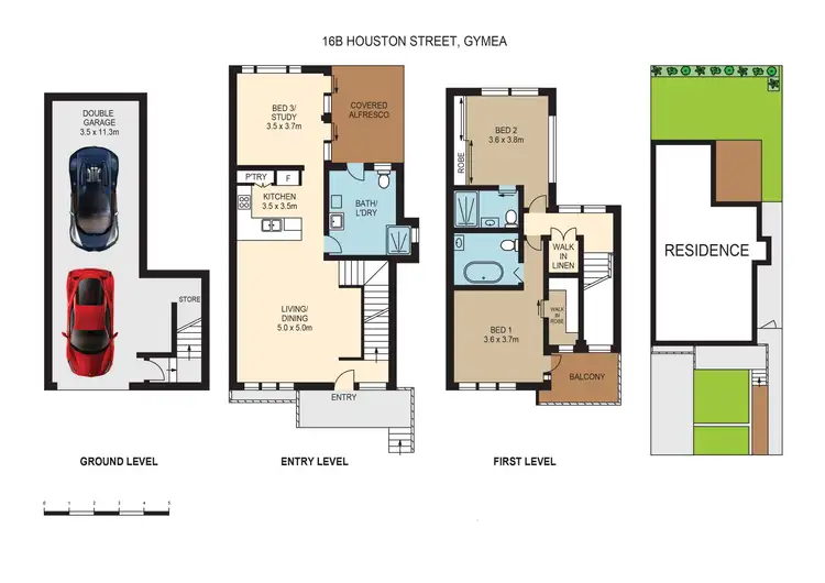 Floorplan of Homely semi-detached listing, 16b Houston Street, Gymea NSW 2227