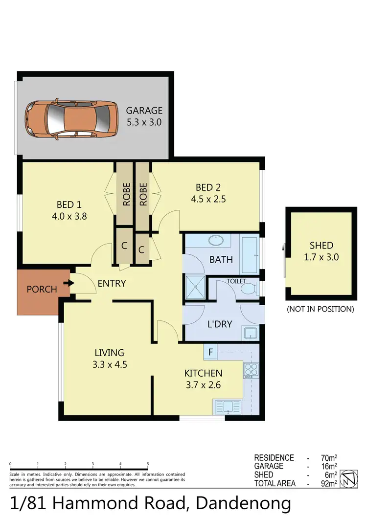 Floorplan of Homely unit listing, 1/81 Hammond Road, Dandenong VIC 3175