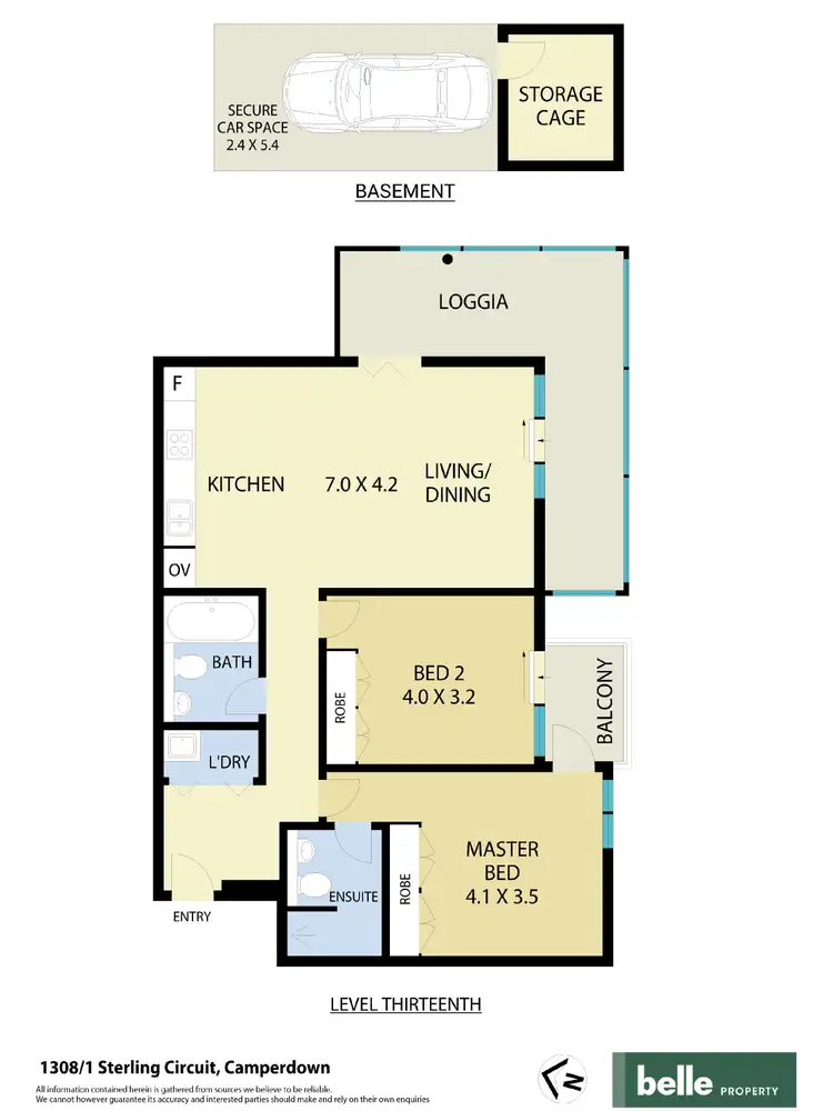 Floorplan of Homely apartment listing, 1308/1 Sterling Circuit, Camperdown NSW 2050