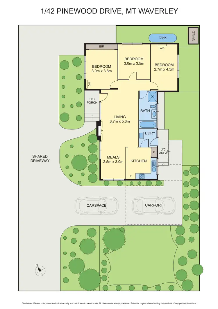 Floorplan of Homely unit listing, 1/42 Pinewood Drive, Mount Waverley VIC 3149