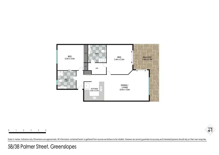 Floorplan of Homely apartment listing, 58/38 Palmer Street, Greenslopes QLD 4120