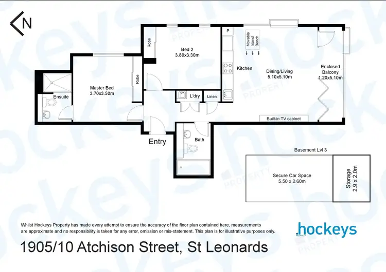 Floorplan of Homely apartment listing, 1905/10 Atchison Street, St Leonards NSW 2065