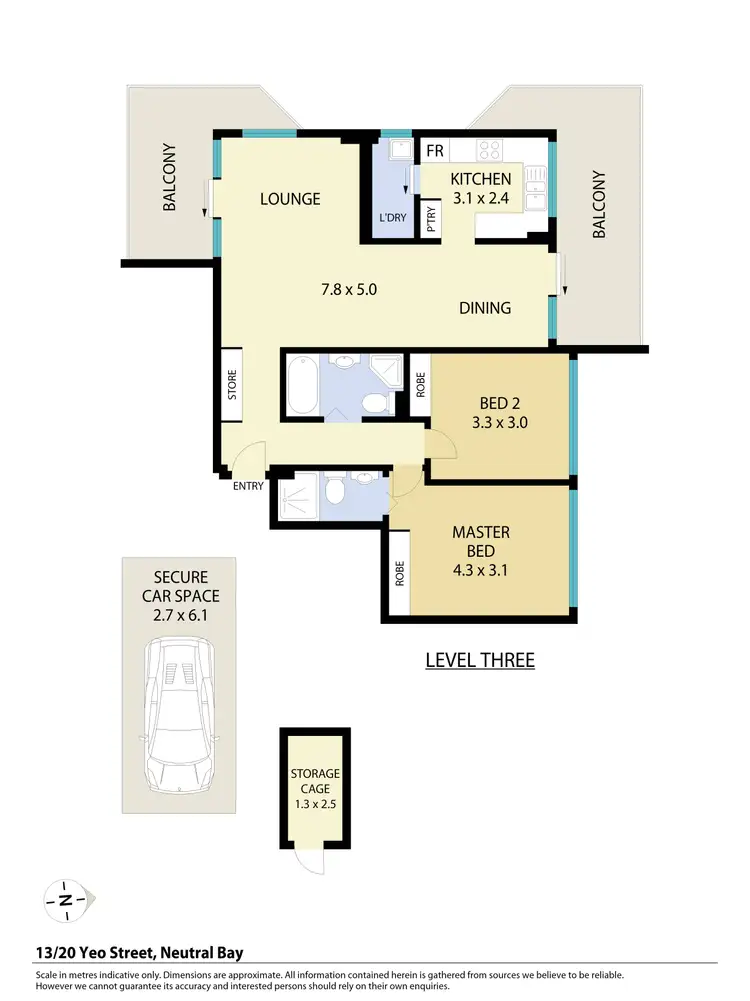 Floorplan of Homely apartment listing, 13/20 Yeo Street, Neutral Bay NSW 2089