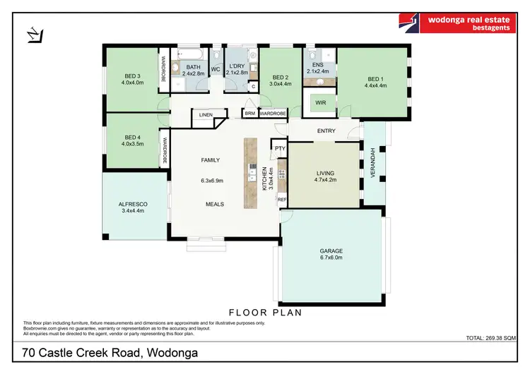 Floorplan of Homely house listing, 70 Castle Creek Road, Wodonga VIC 3690