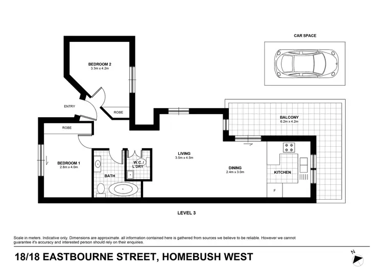 Floorplan of Homely apartment listing, 18/18 Eastbourne Road, Homebush West NSW 2140