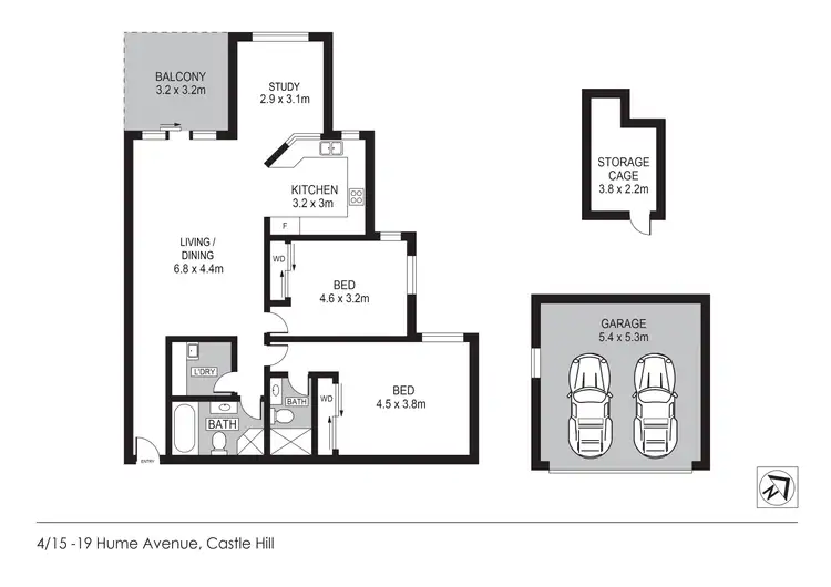 Floorplan of Homely unit listing, 4/15-19 Hume Avenue, Castle Hill NSW 2154
