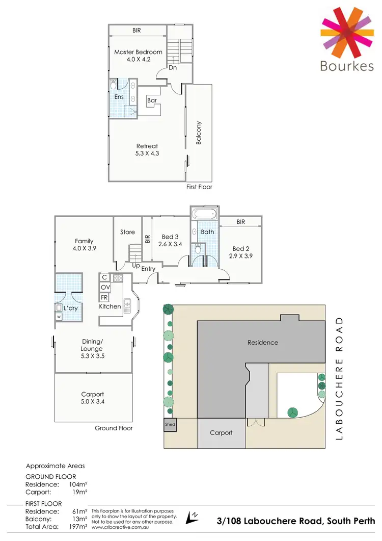 Floorplan of Homely townhouse listing, 3/108 Labouchere Road, South Perth WA 6151