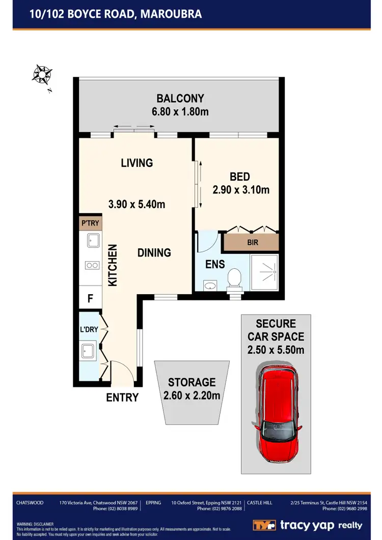 Floorplan of Homely apartment listing, 10/102 Boyce Road, Maroubra NSW 2035
