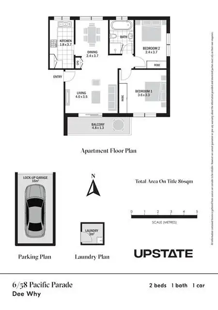 Floorplan of Homely unit listing, 6/58 Pacific Parade, Dee Why NSW 2099