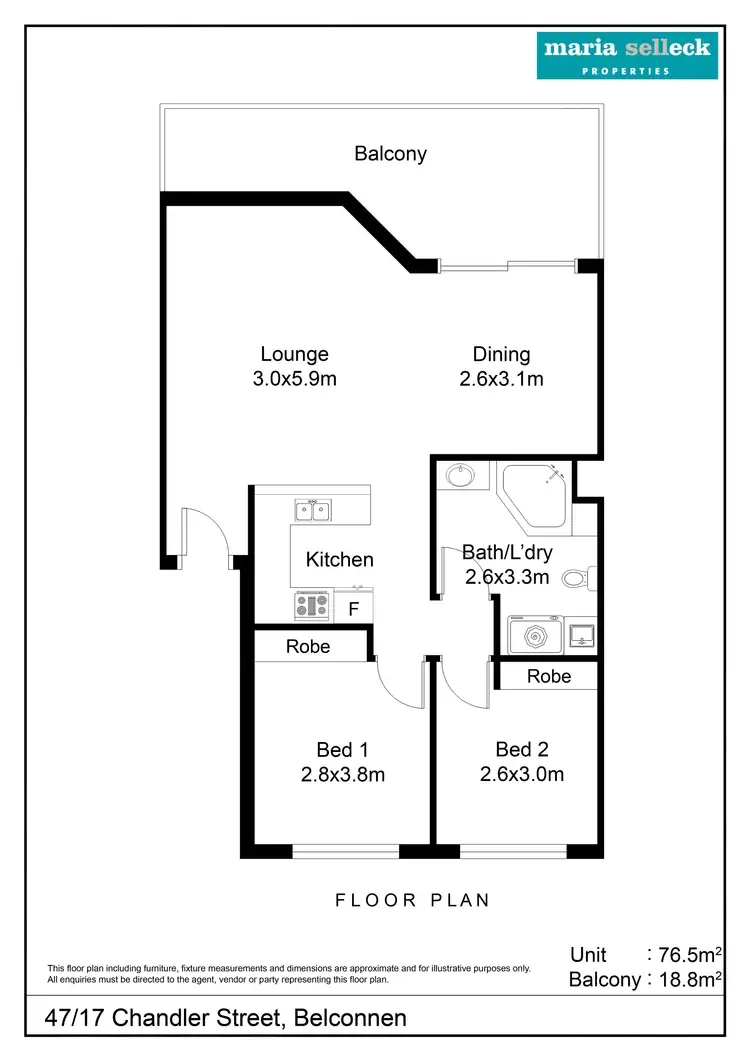 Floorplan of Homely apartment listing, 47/17 Chandler Street, Belconnen ACT 2617