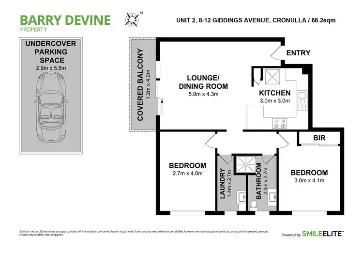 Floorplan of Homely unit listing, 2/8-12 Giddings Avenue, Cronulla NSW 2230