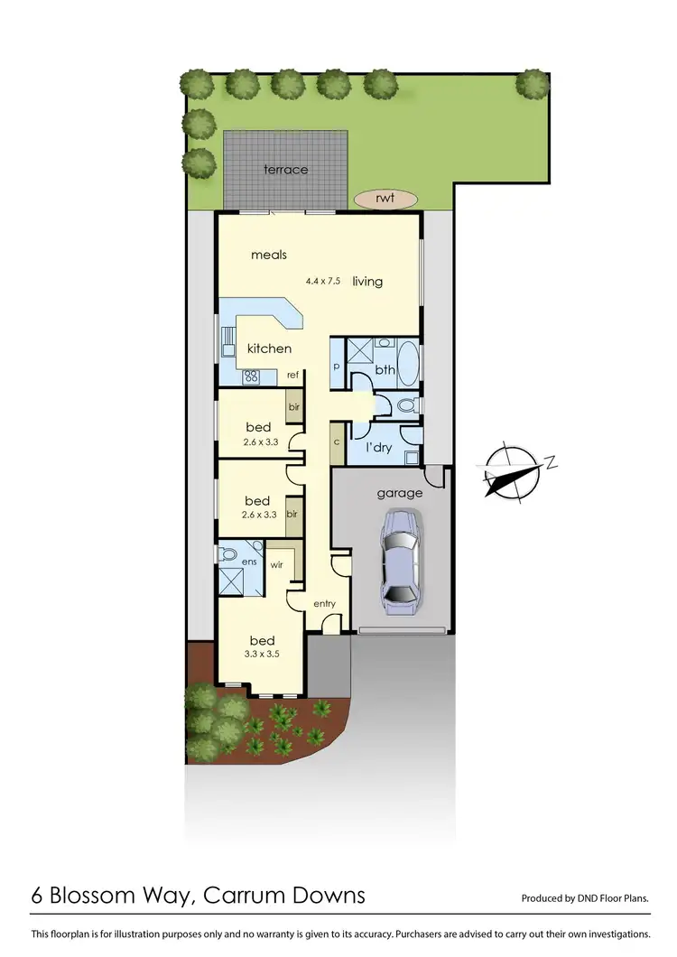 Floorplan of Homely unit listing, 6 Blossom Way, Carrum Downs VIC 3201