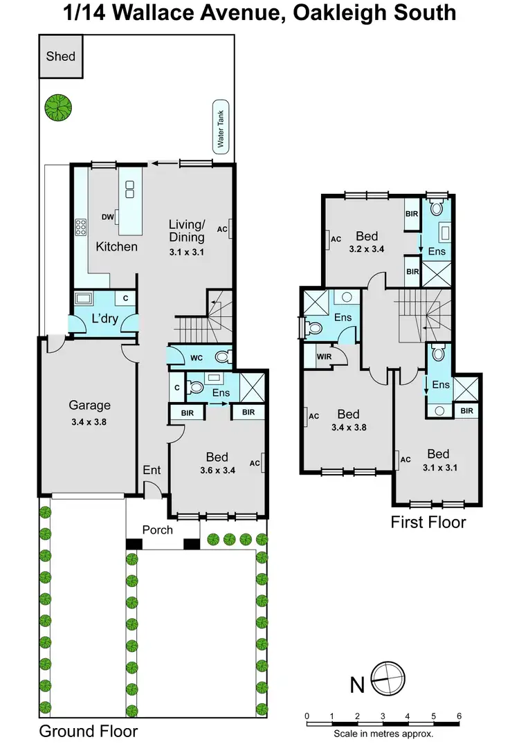 Floorplan of Homely townhouse listing, 1/14 Wallace Avenue, Oakleigh South VIC 3167