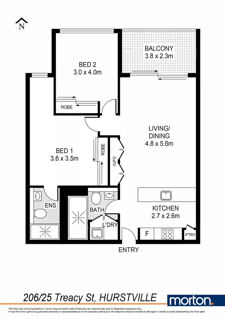 Floorplan of Homely apartment listing, 206/25 Treacy Street, Hurstville NSW 2220